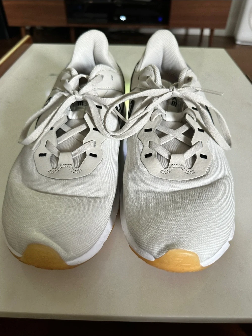 Nike Women's Cream Athletic Sneakers with Leopard Print Swoosh